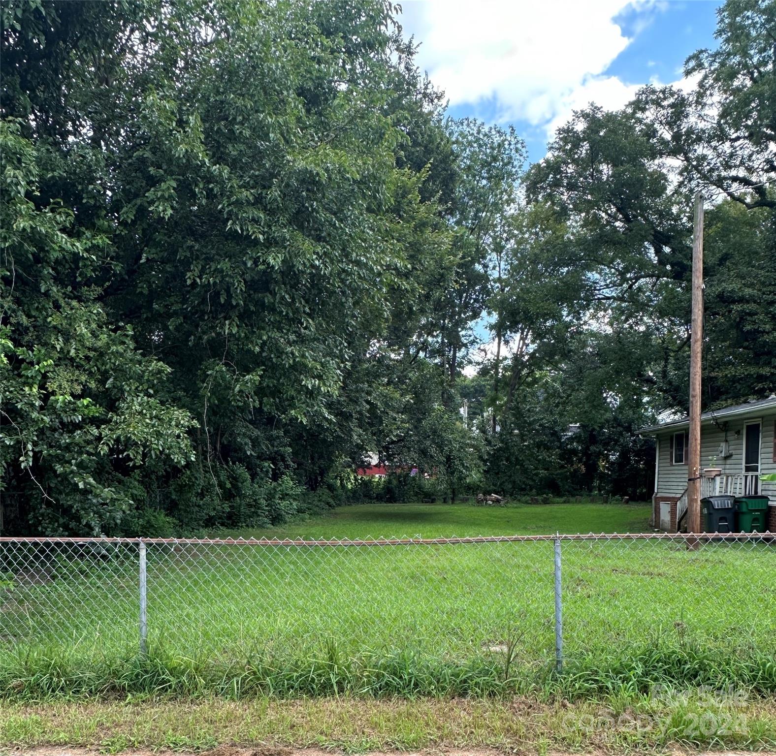 a view of green field with a tree