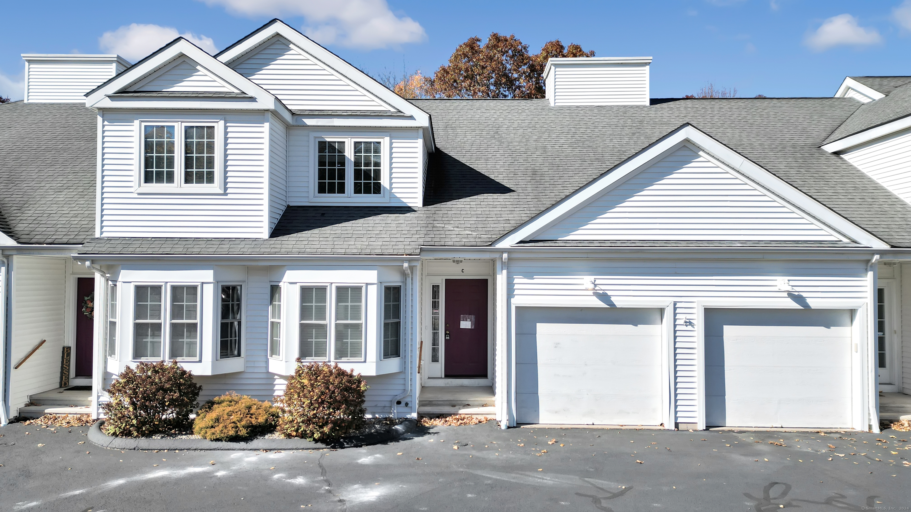 a front view of a house