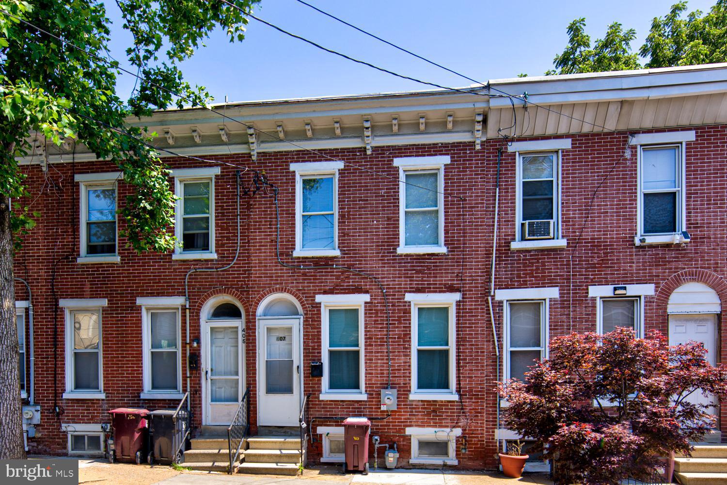 front view of a brick building