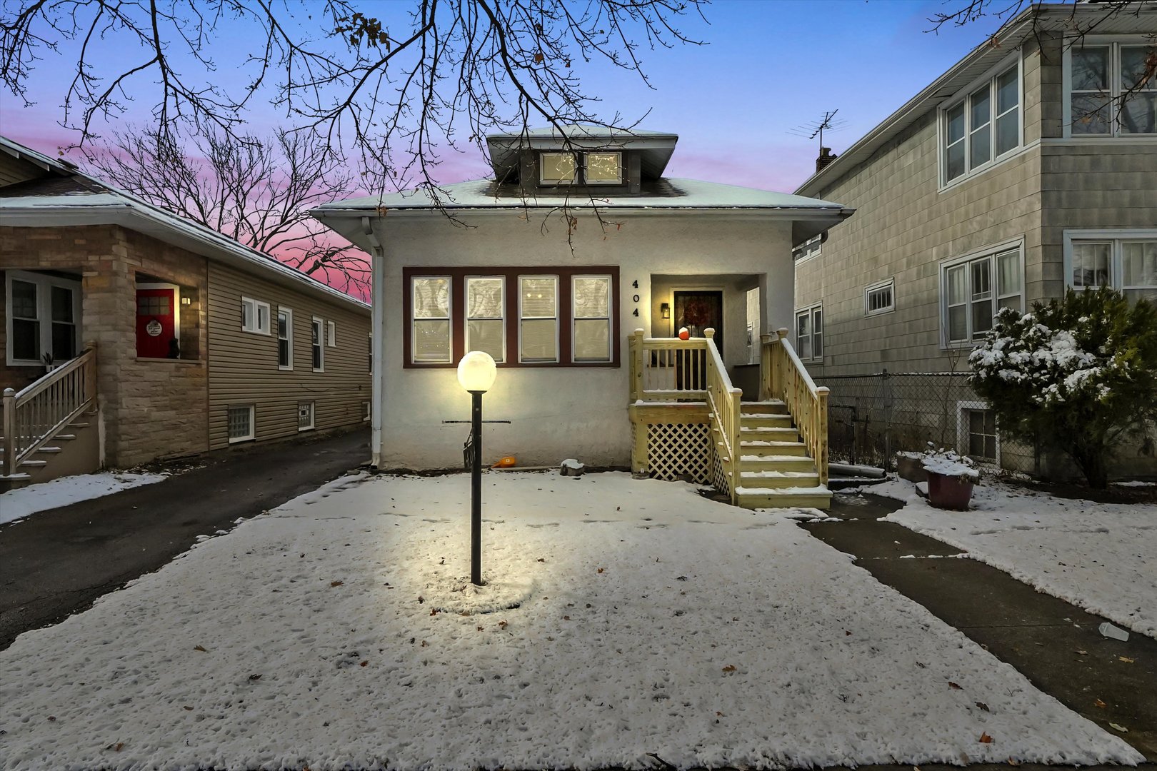 a front view of a house