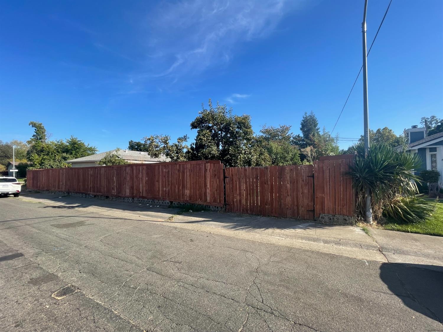 a view of wooden fence