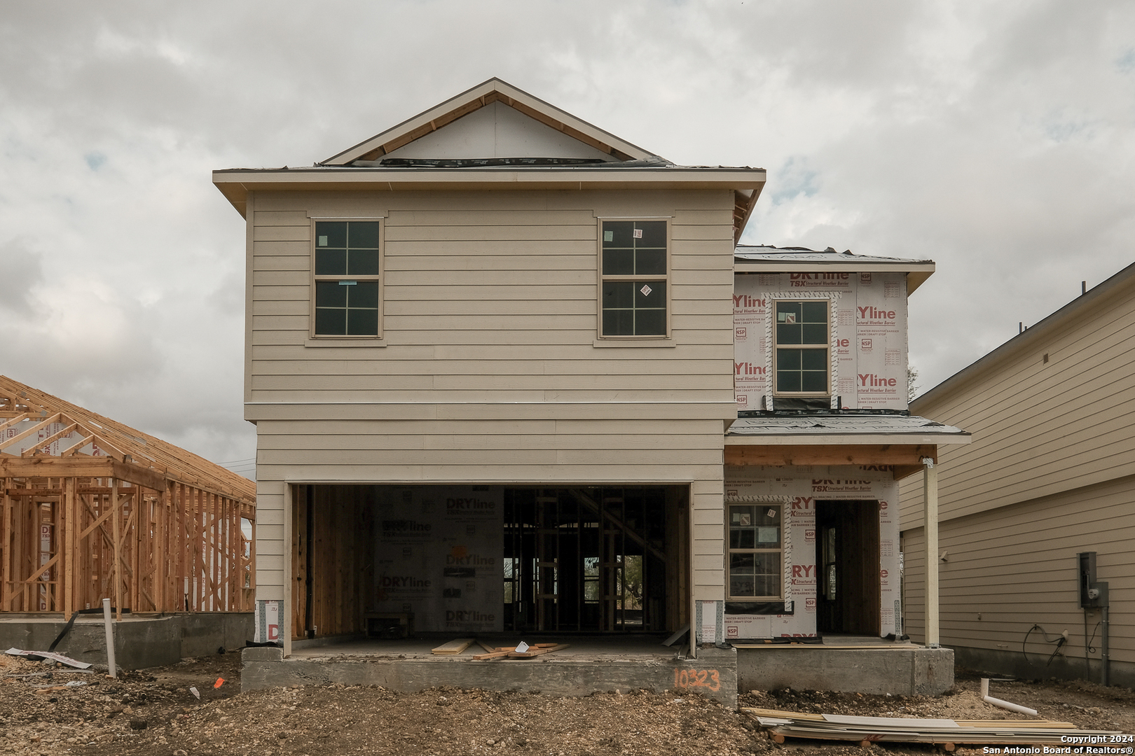 a front view of a house