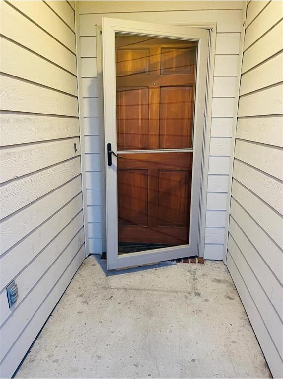 a view of a door of the house