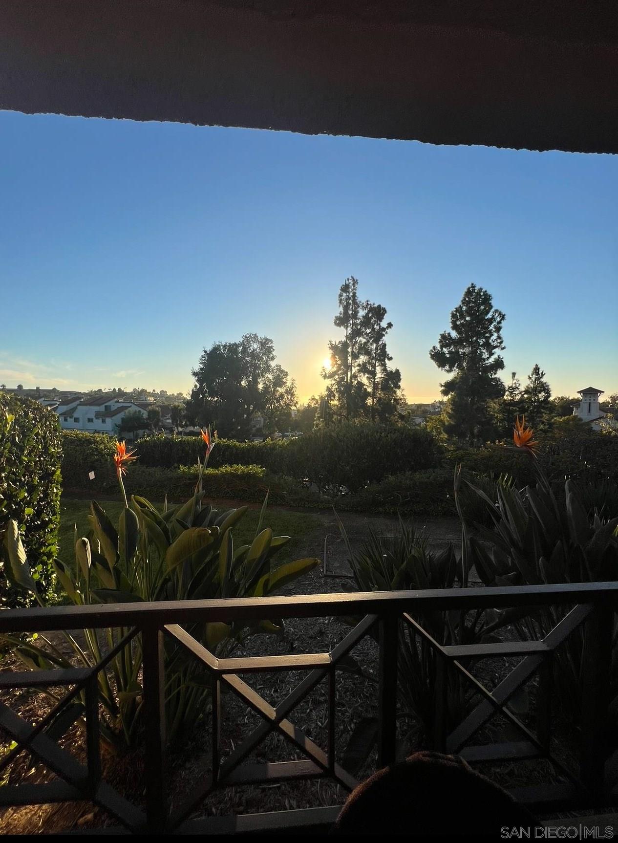 a view of balcony with mountain view