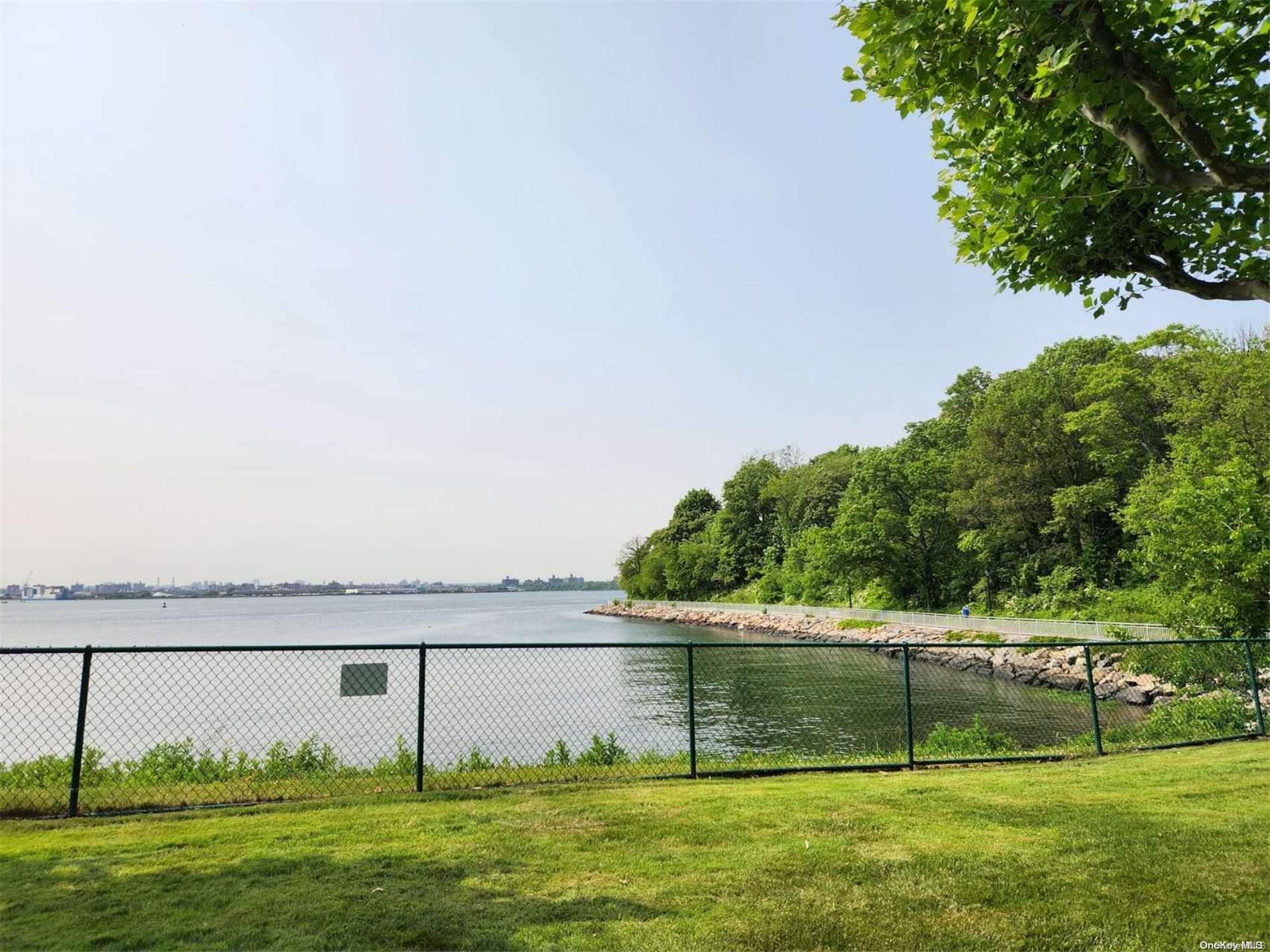 a view of a lake from a yard