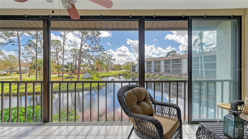 a view of a chair in balcony