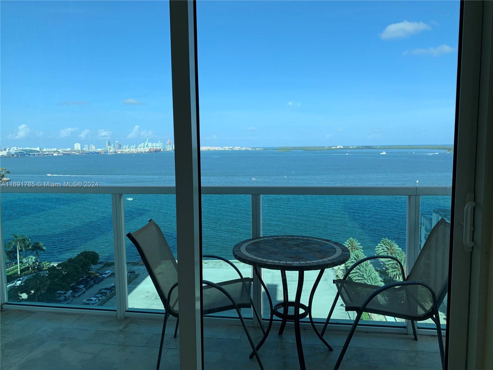 a view of a chairs and table in patio