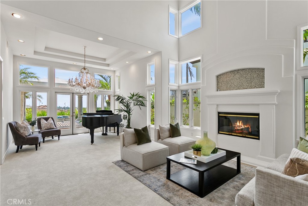 cathedral ceilings in living area