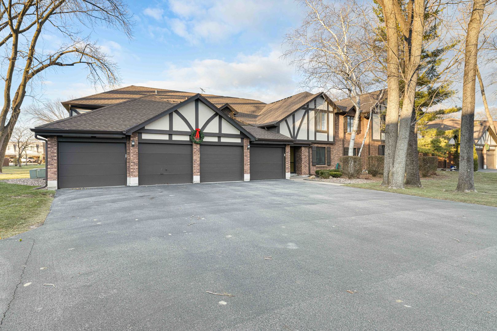 front view of a house with a space