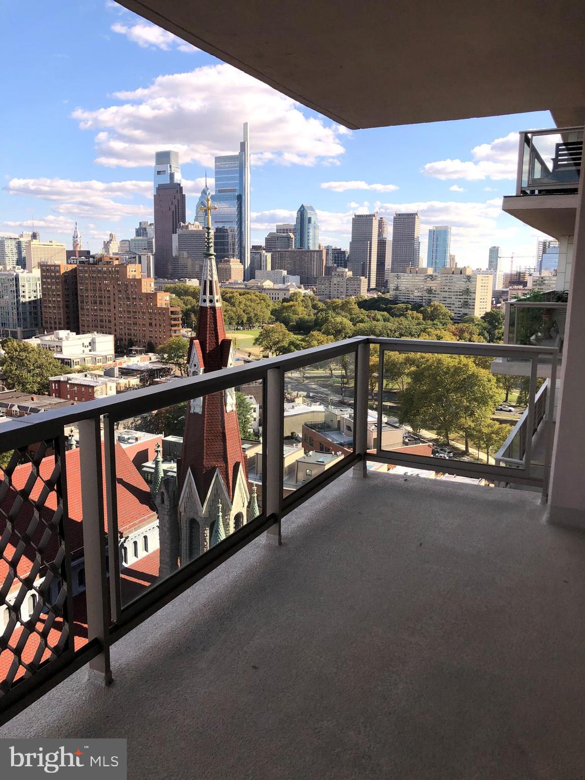 a view of city from balcony