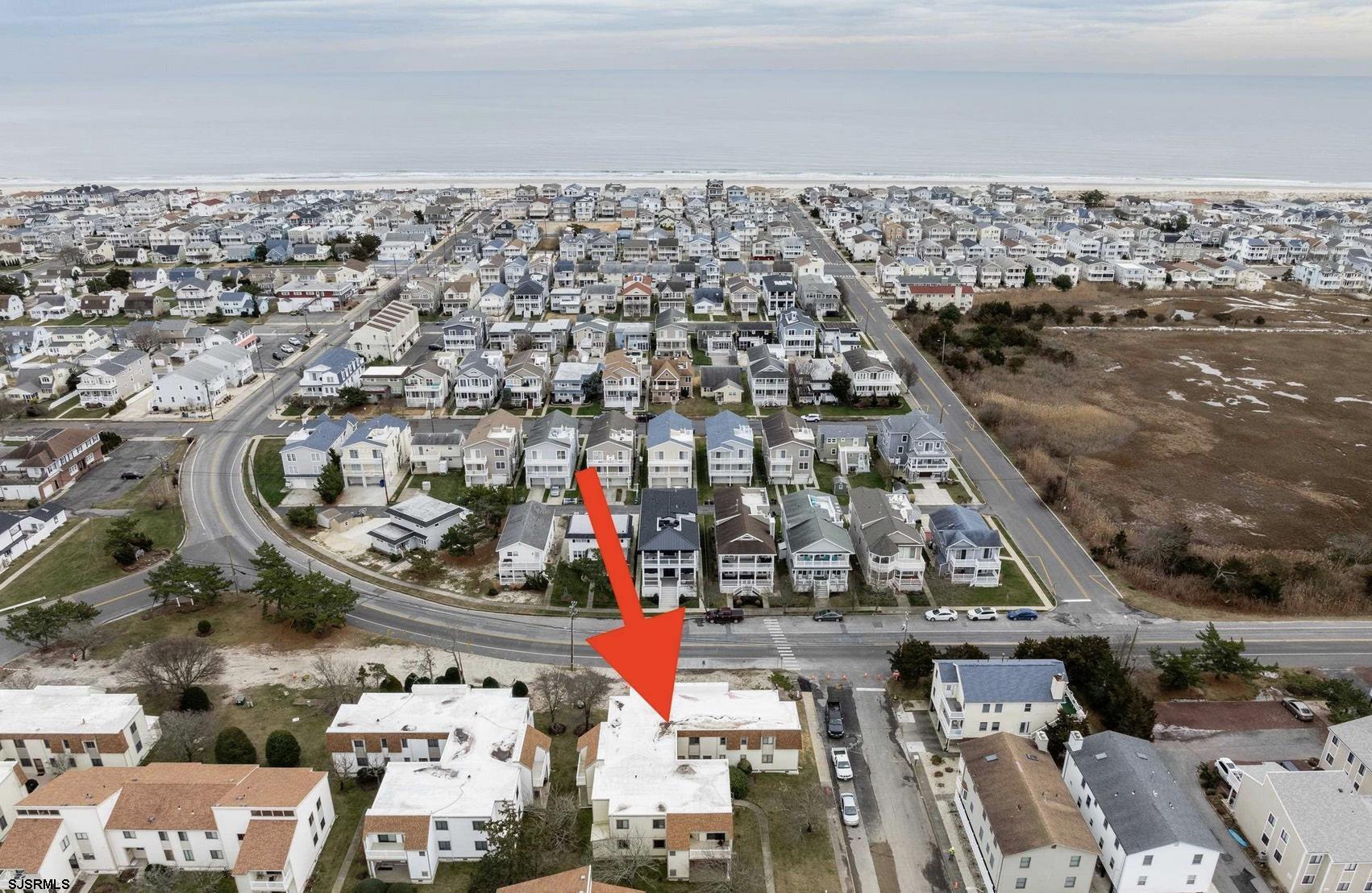 an aerial view of multiple house