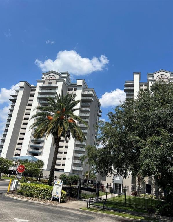 a view of a city with tall buildings