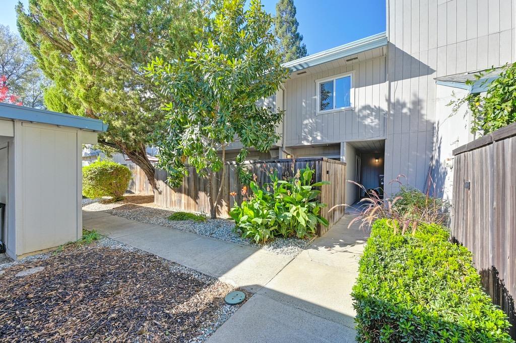 a view of a back yard of the house