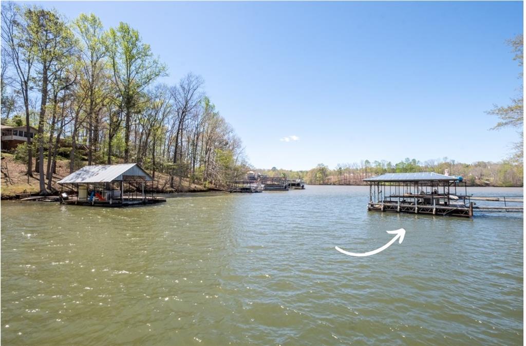 a view of a lake with houses