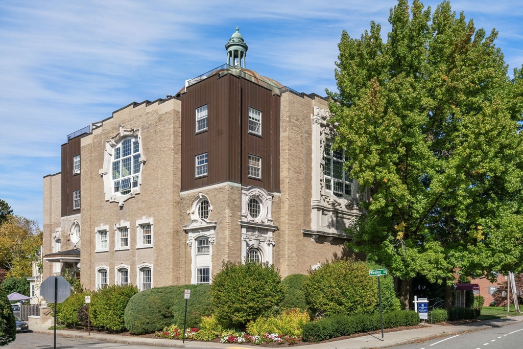 a front view of a building