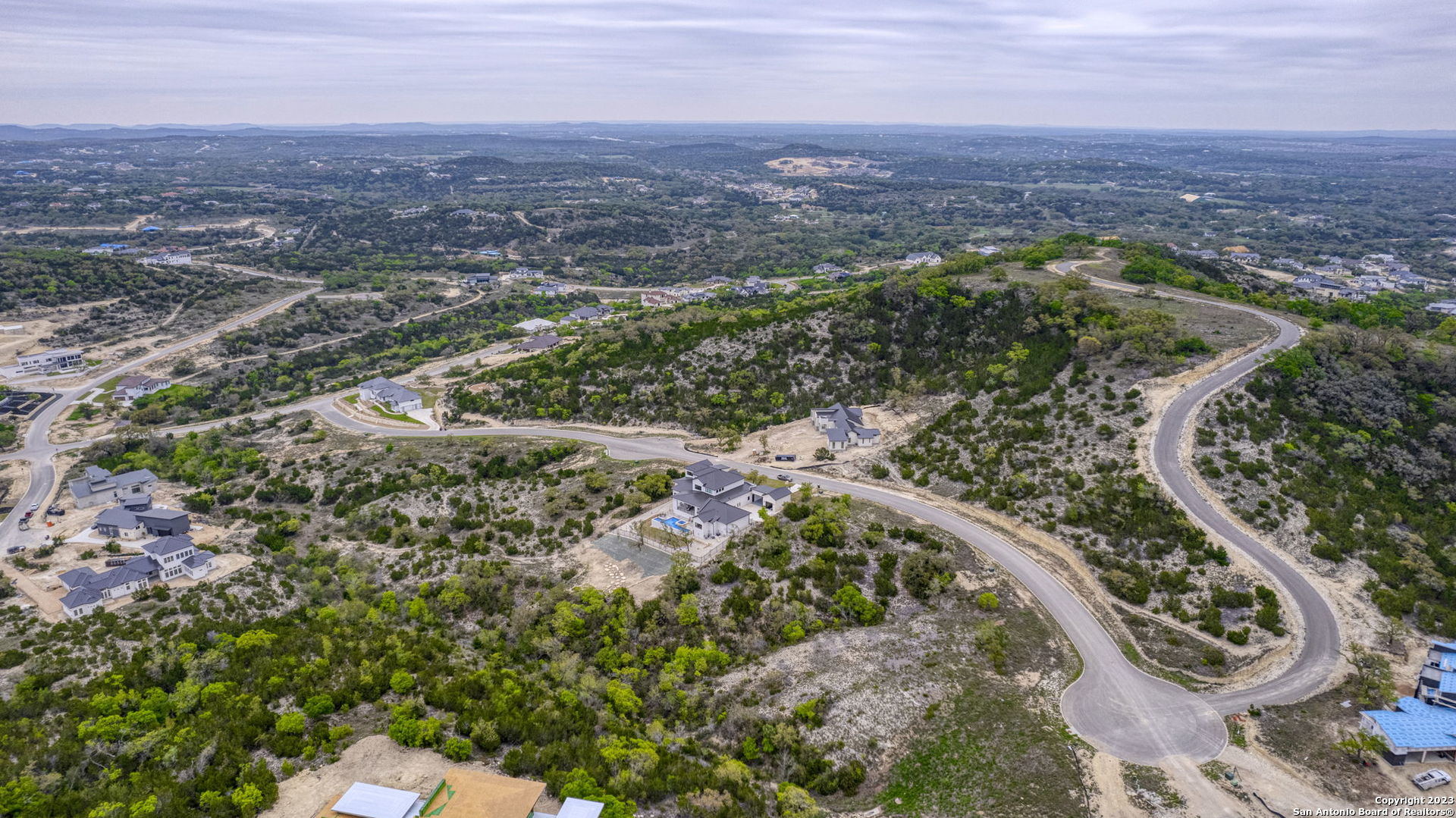 an aerial view of multiple house