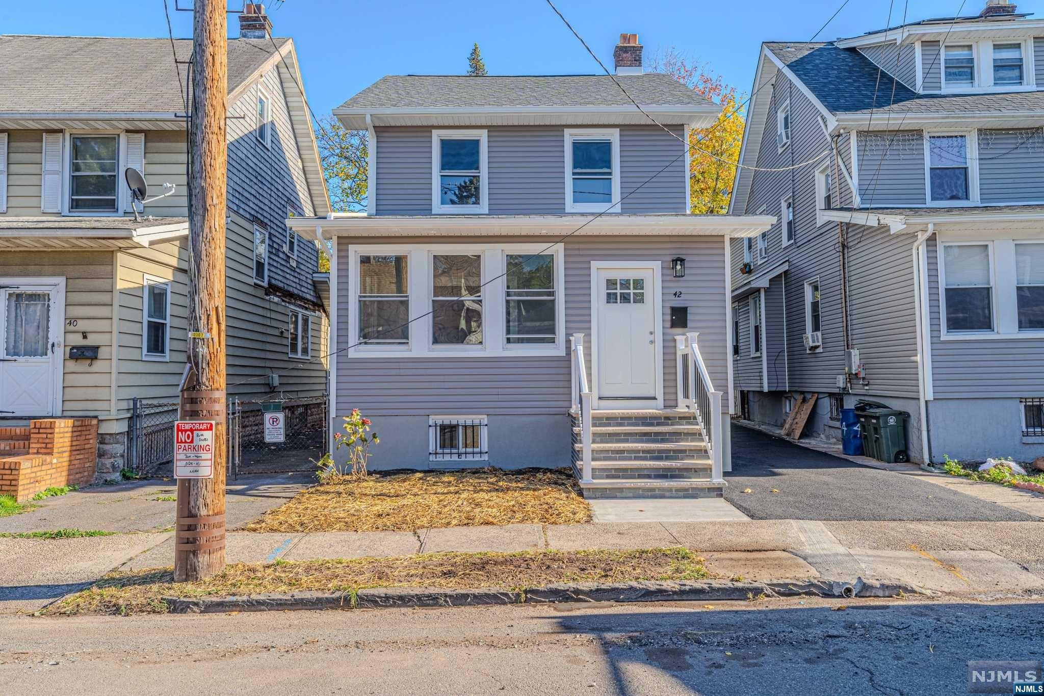 a front view of a house