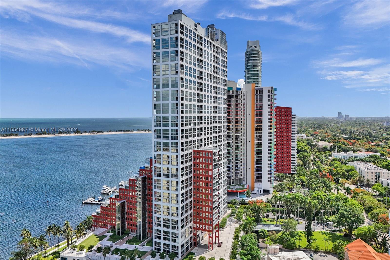 a city view with tall buildings