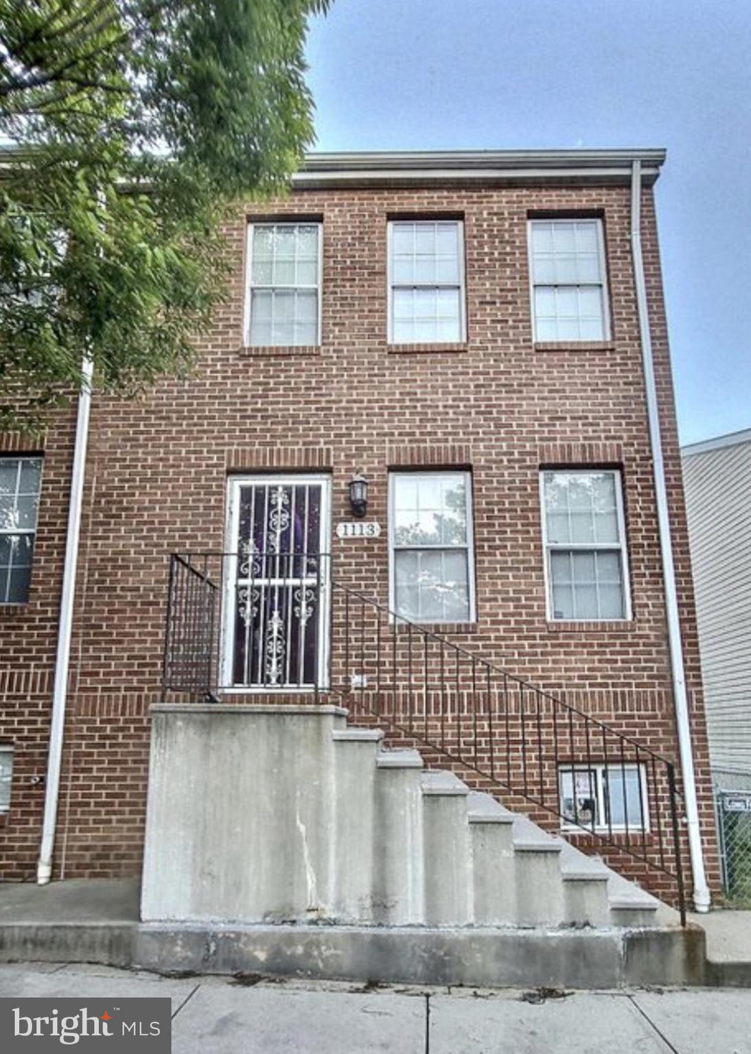 front view of a brick house