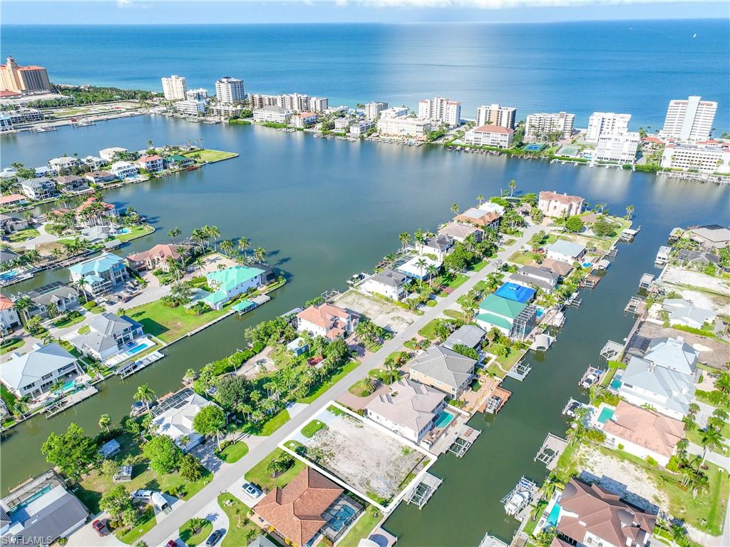 a view of a city and ocean