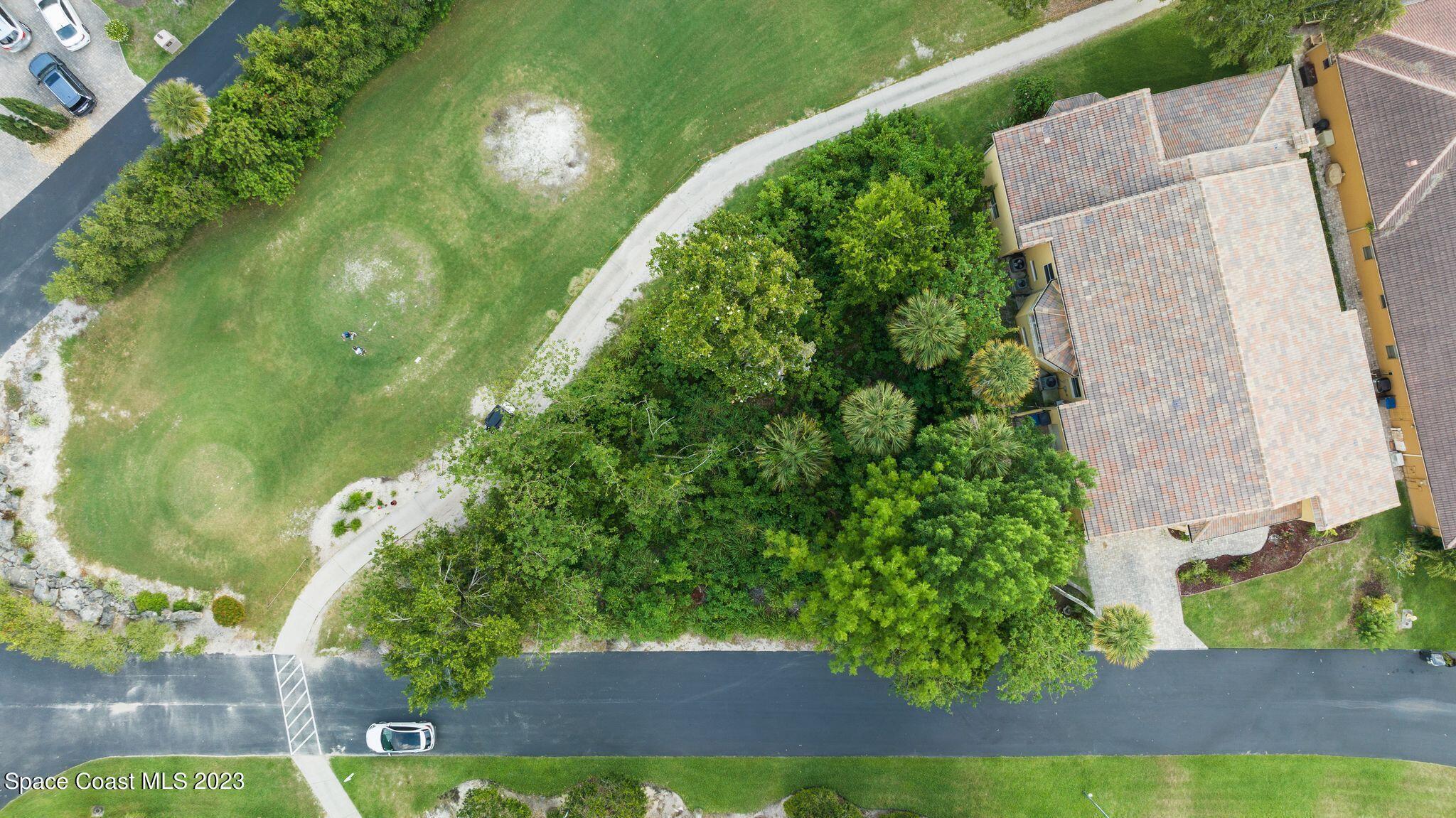 an aerial view of a house