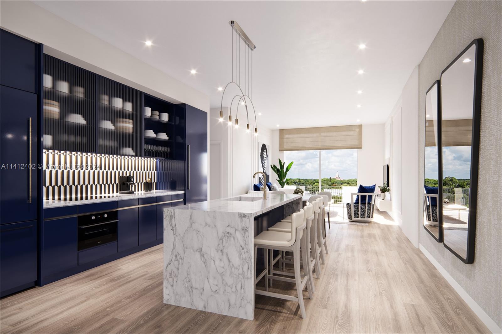 a open kitchen with sink and cabinets