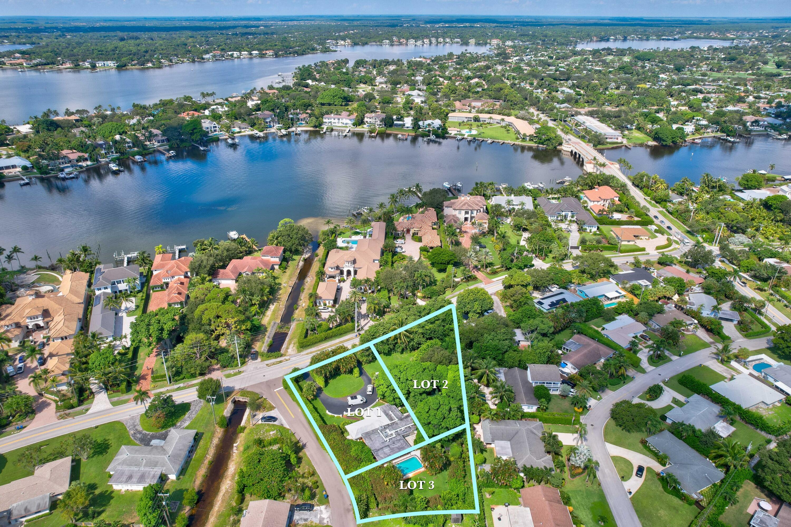 an aerial view of lake residential house with outdoor space