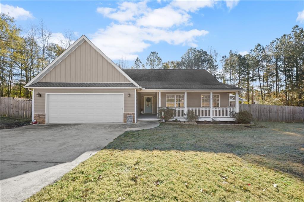 front view of a house with a yard