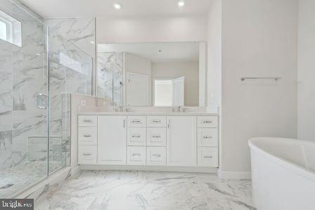 Gray Bathroom - Contemporary - bathroom - Carla Lane Interiors