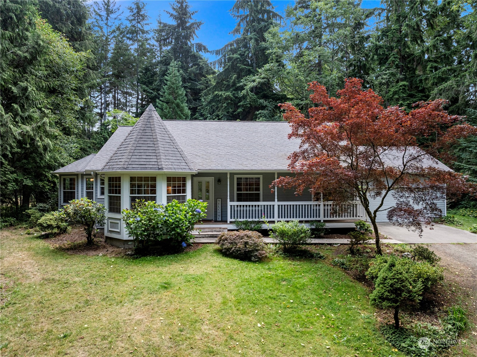 an aerial view of a house