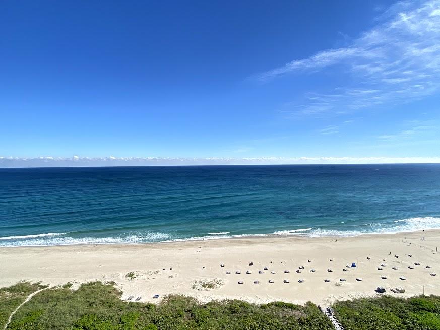 a view of an ocean beach