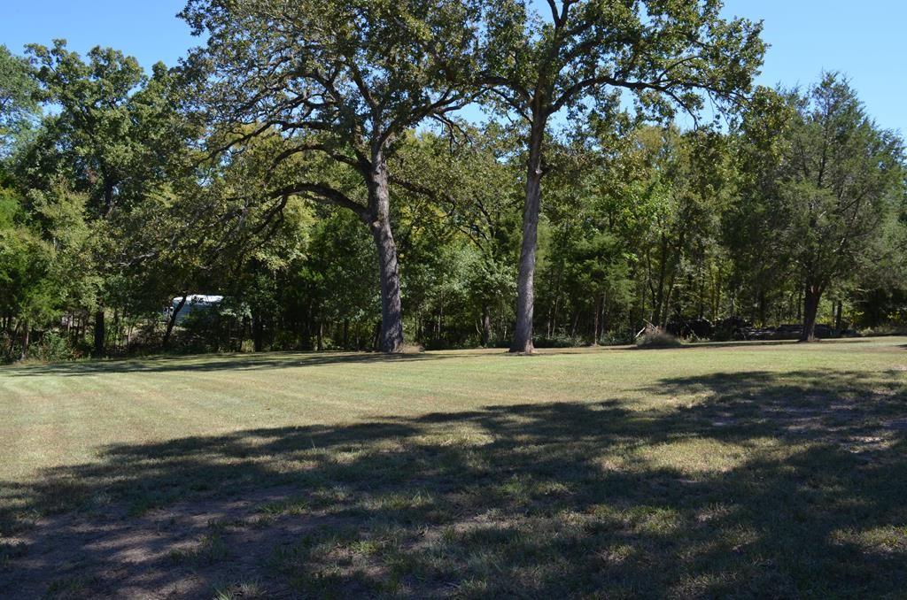 a view of a field with trees