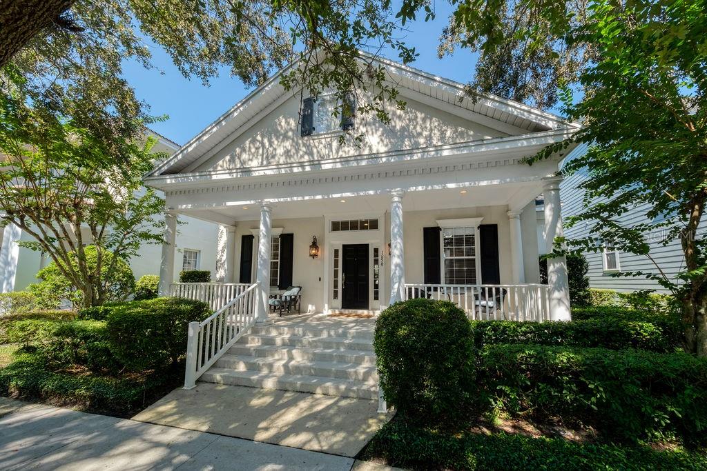 a view of a house with a porch