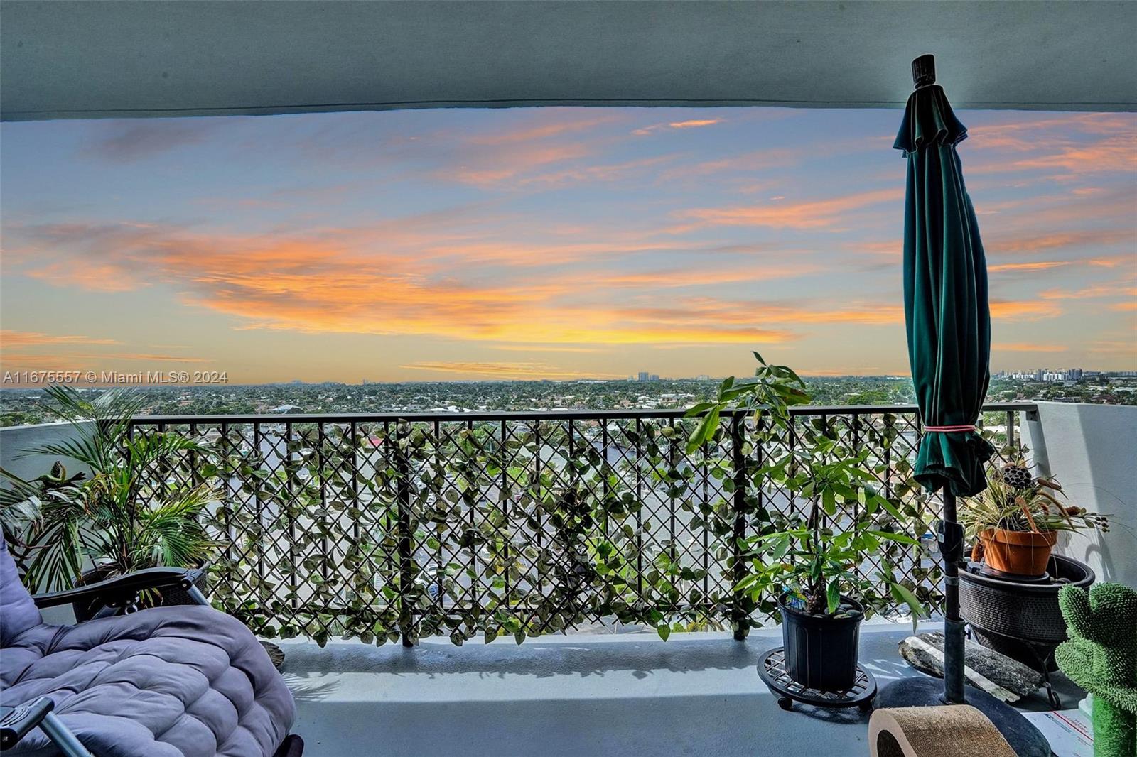 a view of a city from a terrace