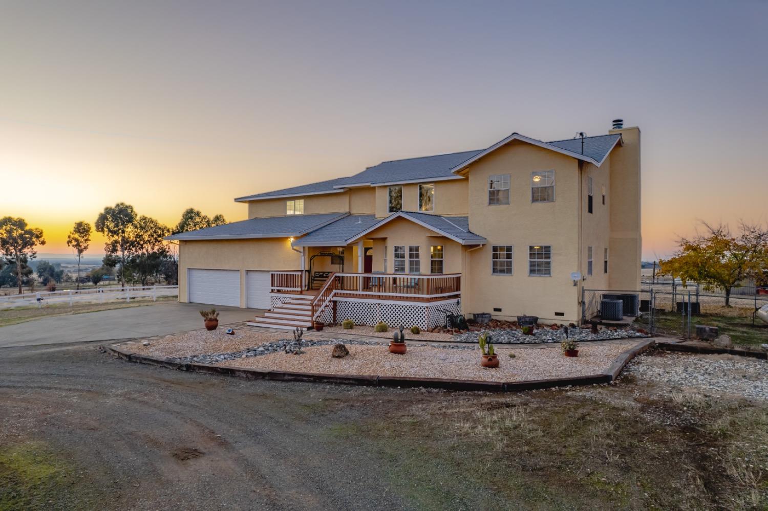 a front view of a house with entertaining space