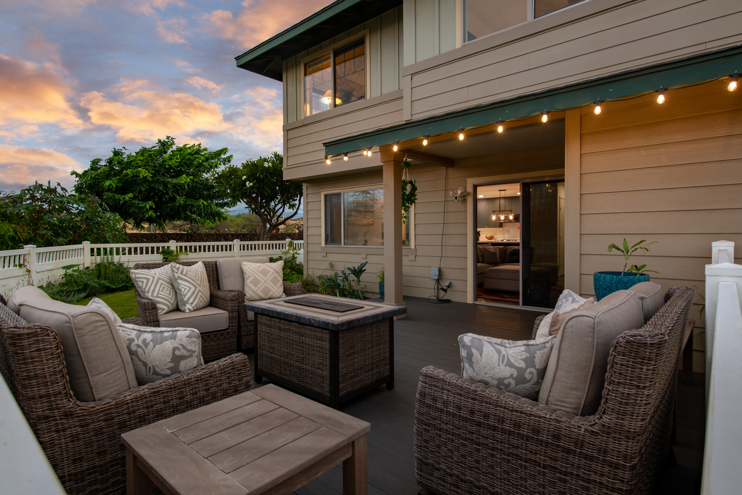 a outdoor living space with furniture