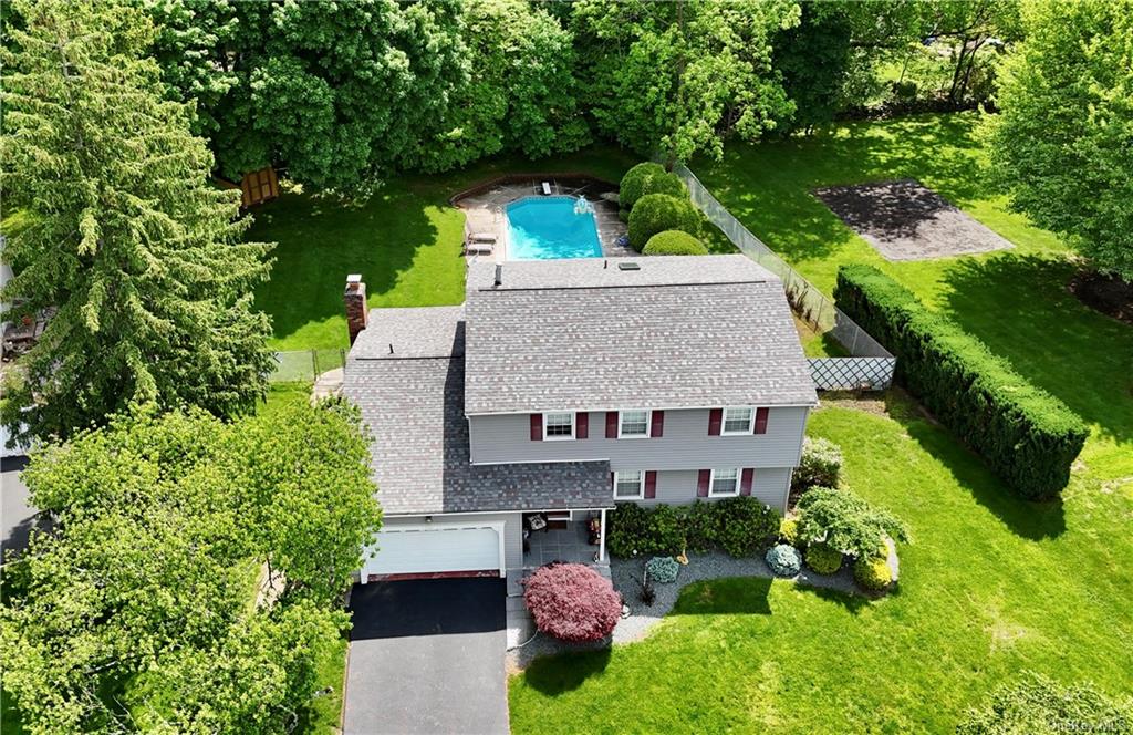 an aerial view of a house