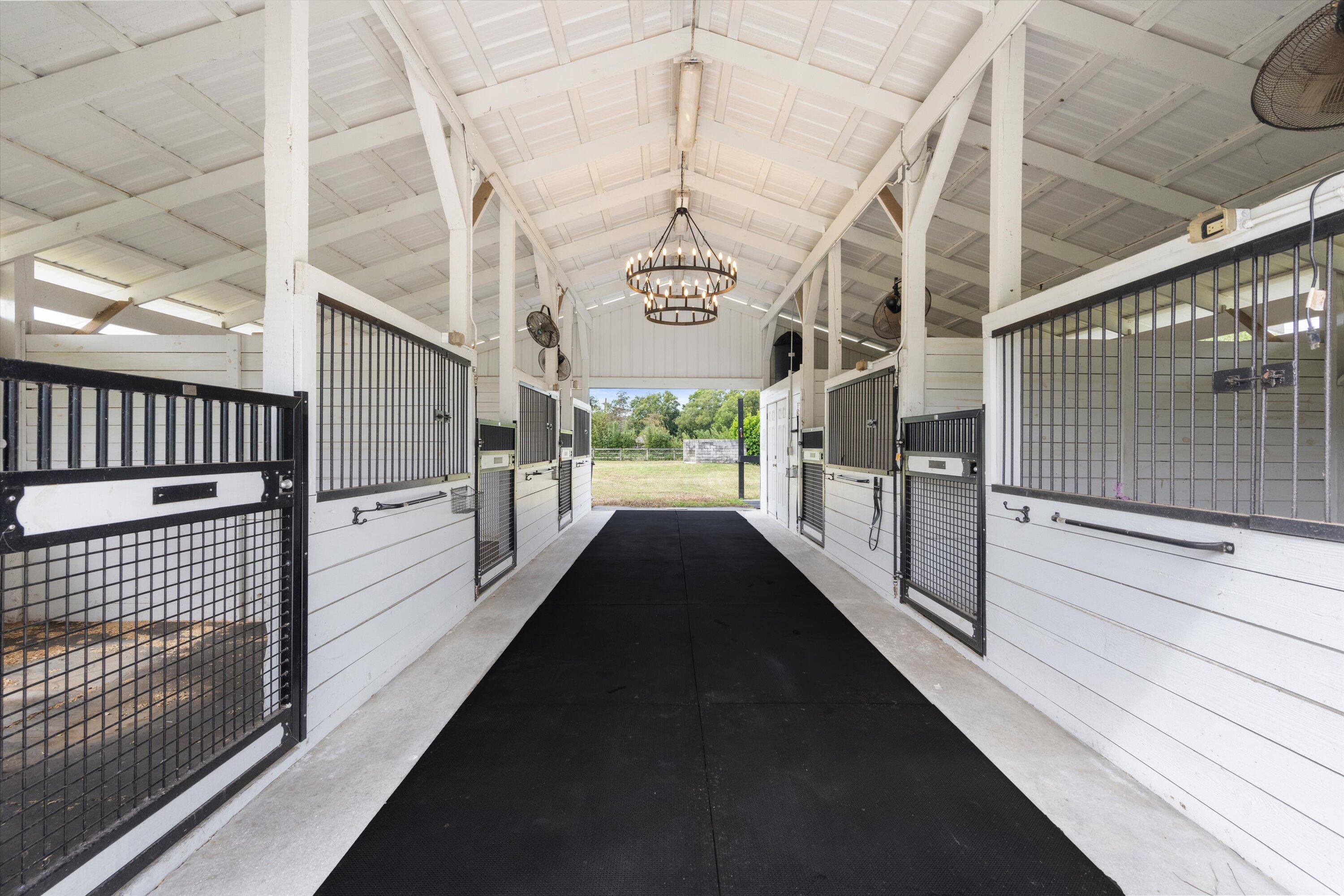 a view of a balcony with a ceiling fan