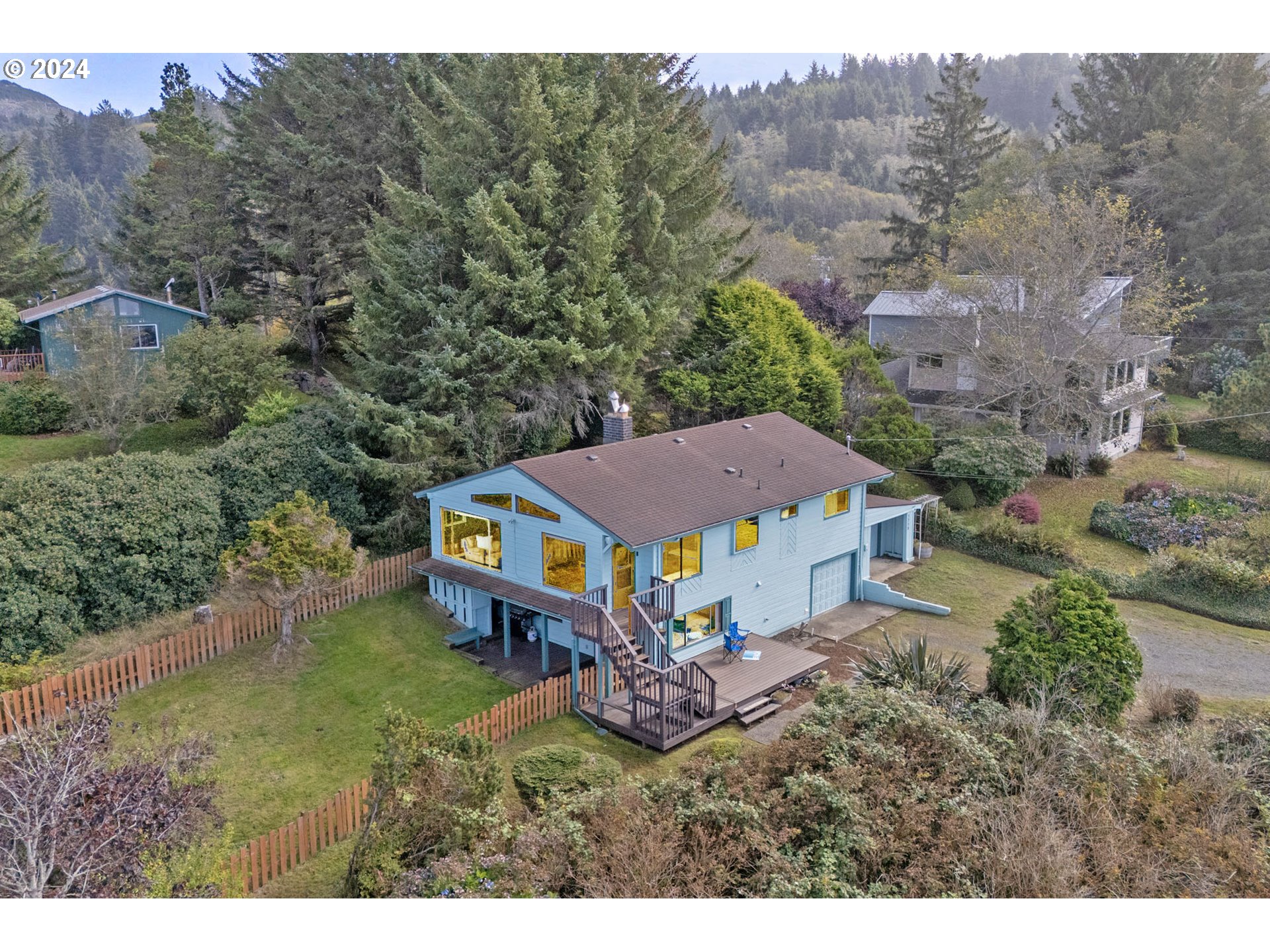 an aerial view of a house