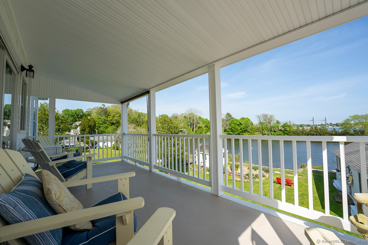 Rear porch area overlooking Tuft's Cove.