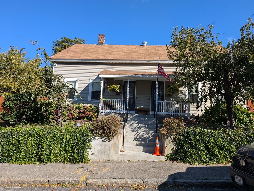 front view of a house with a porch