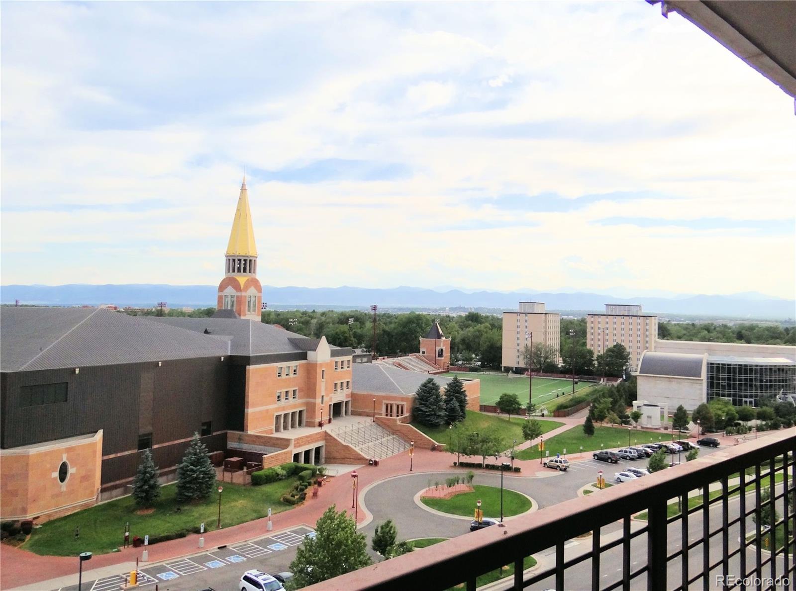 a view of a city from a balcony