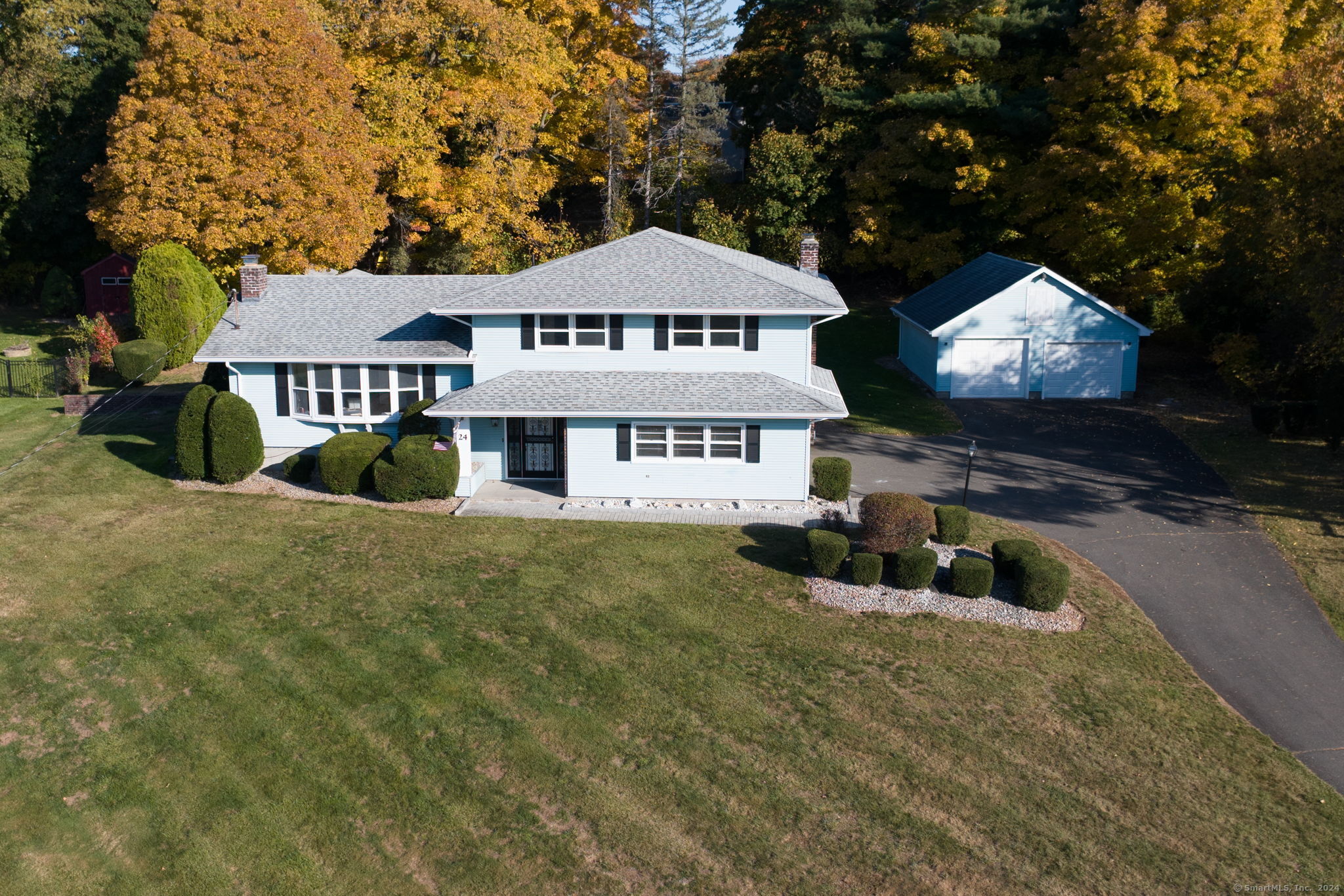 Perched high on the hill, this home has spectacular views.