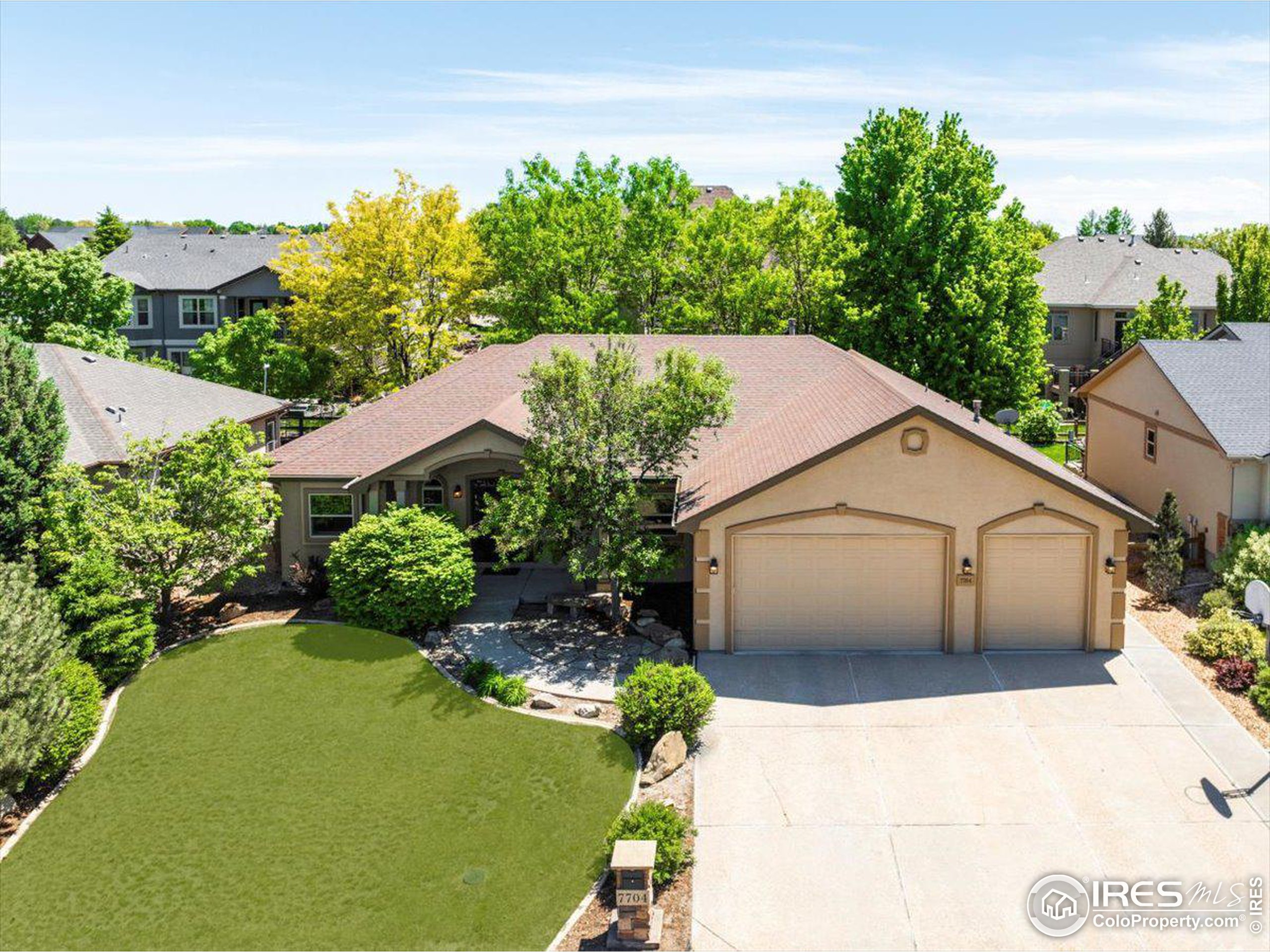 an aerial view of a house