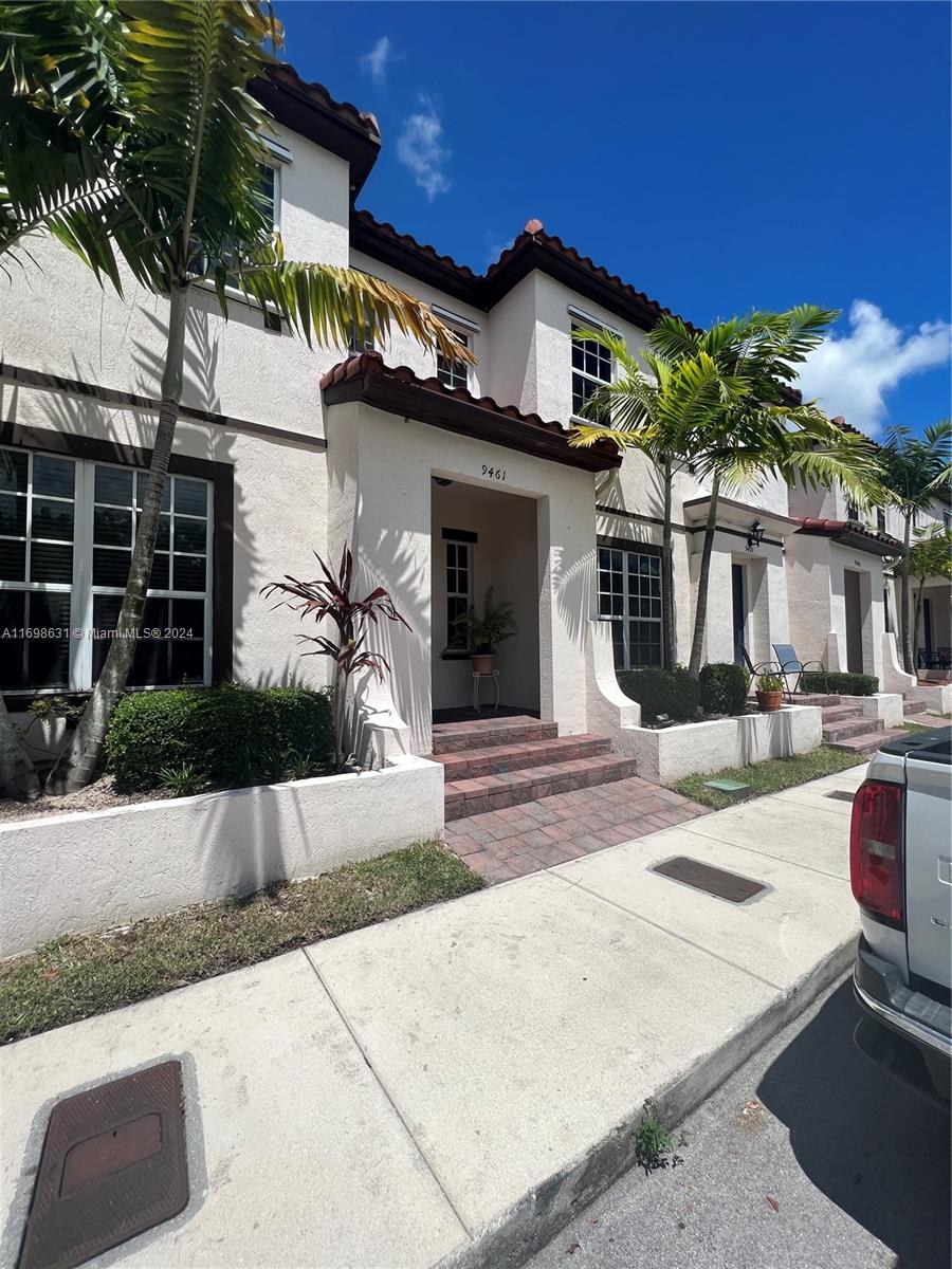 a view of a house with a patio