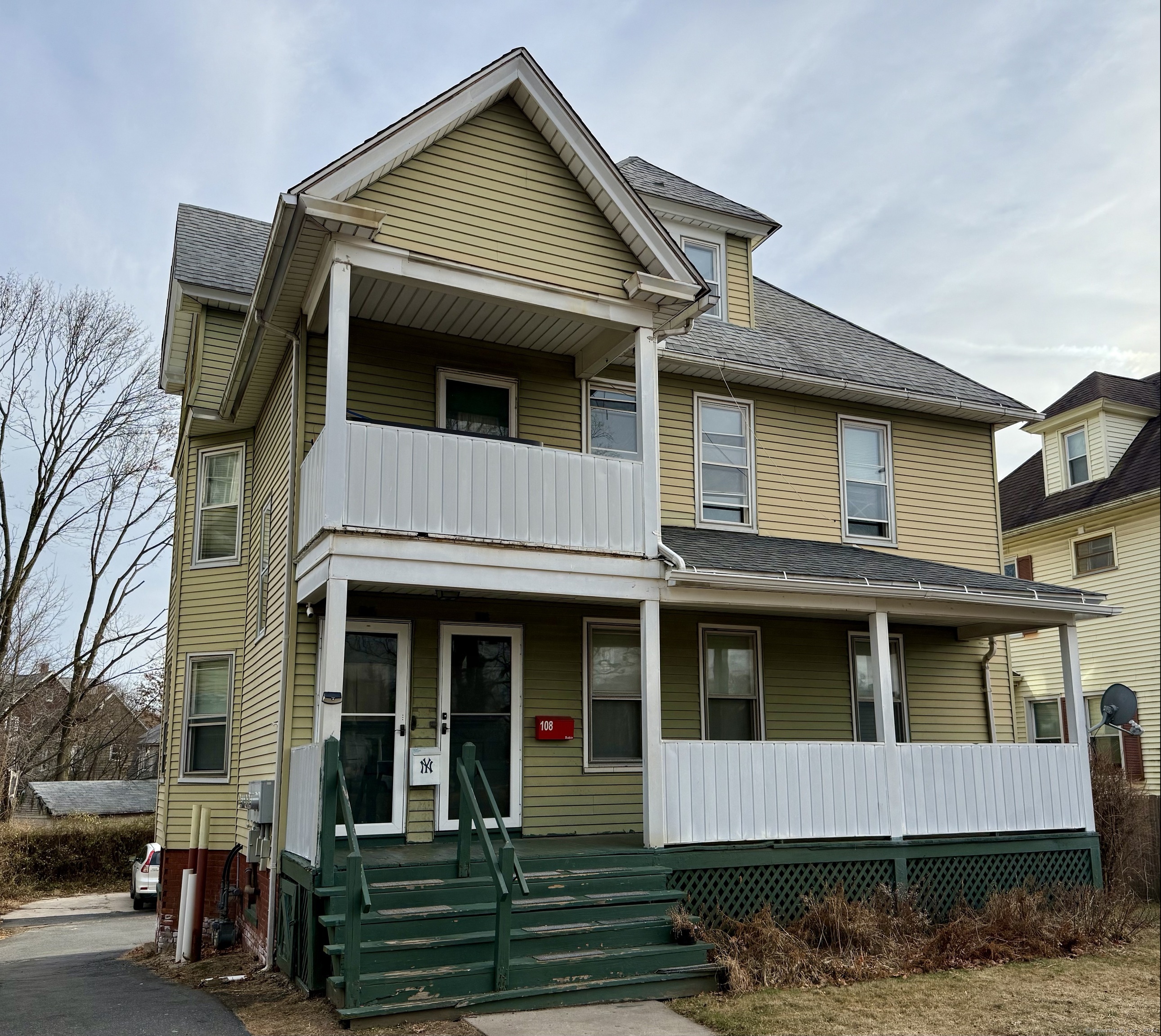 a front view of a house