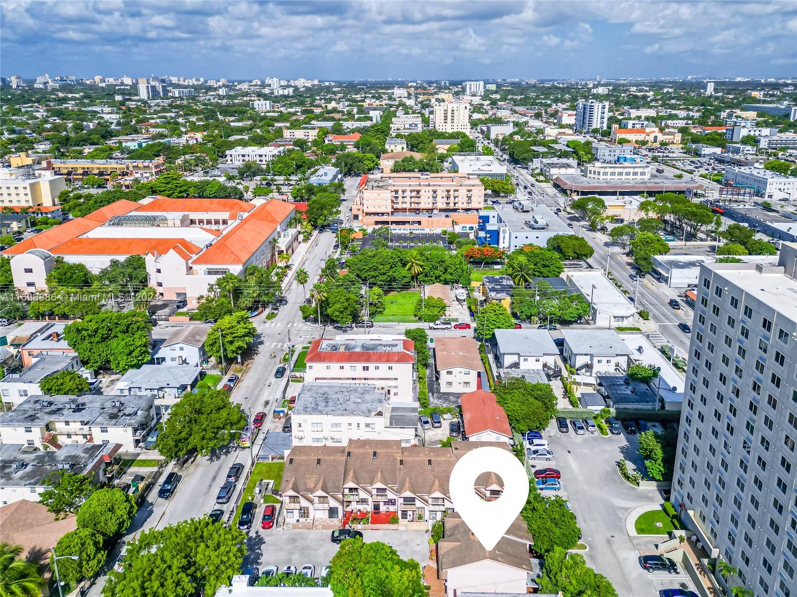 an aerial view of multiple house