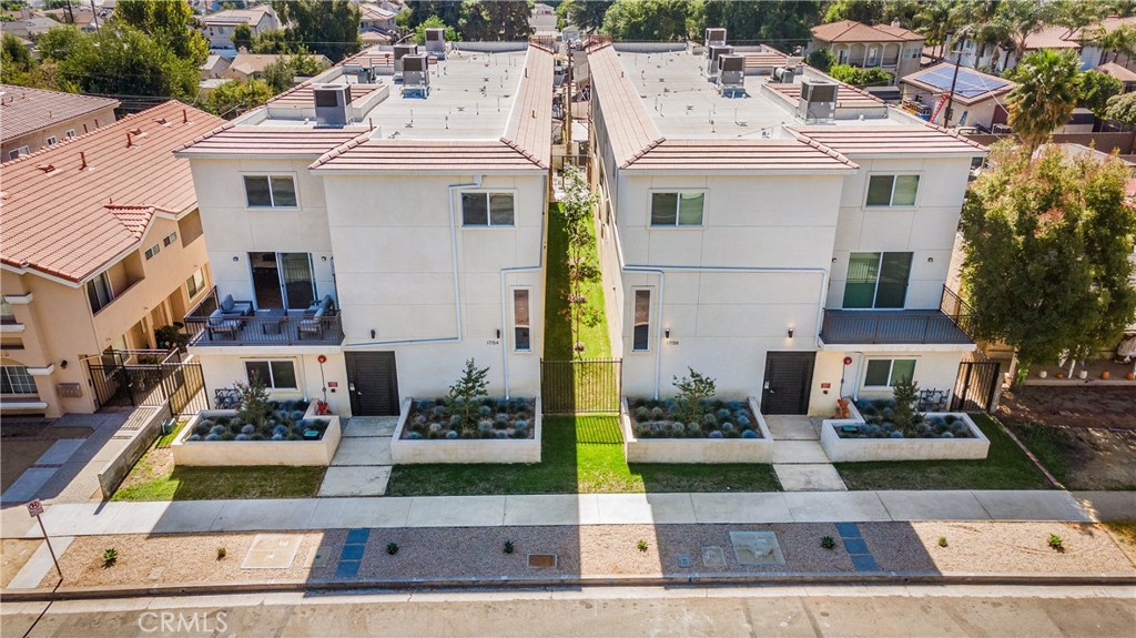 an aerial view of multiple house