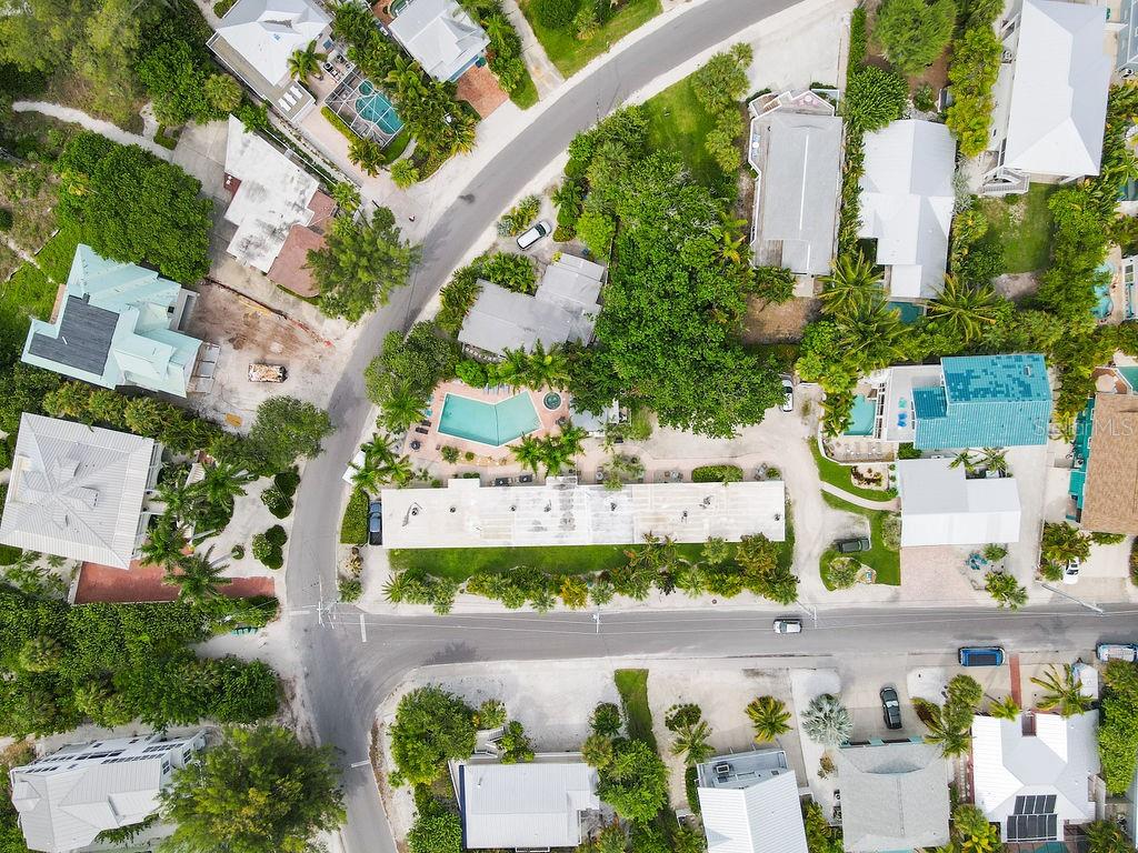 an aerial view of multiple house