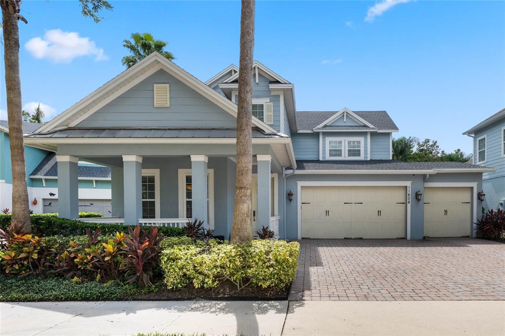 front view of a house with a outdoor space